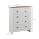 image 3 of Chest 4 Drawers Bedroom Furniture Oak Top Metal Handles Grey