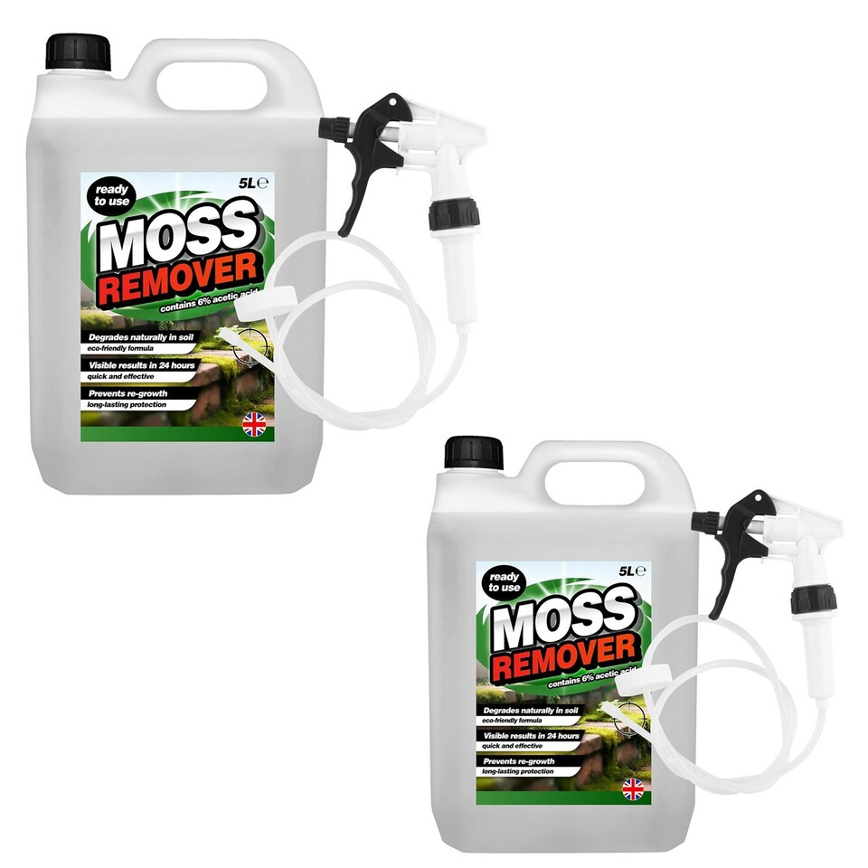 image 1 of 2 x 5L Moss Remover Fast Acting With Long Hose Trigger