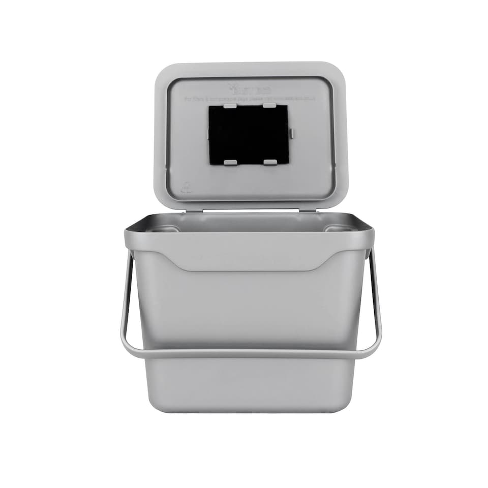 image 1 of 5L Light Grey Plastic Kitchen Compost Caddy/Food Bin for Food Waste Recycling