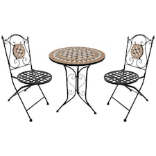 Outsunny 3 Pcs Mosaic Bistro Table Chair Set Patio Garden Dining Furniture