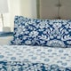 image 3 of Ornamental Tile Floral 100% Cotton Duvet Cover Set – Soft & Decorative | Blue | Double