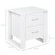 image 3 of HOMCOM 2 Drawer Boxy Bedside Table w/ Handles Elevated Base Oak Brown