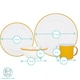 image 3 of Argon Tableware 16 Piece White Enamel Dinner Set - cm - Grey