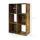 image 7 of HOMCOM 6-Cube Bookshelf, Display Shelving Unit for Home Office, Rustic Brown