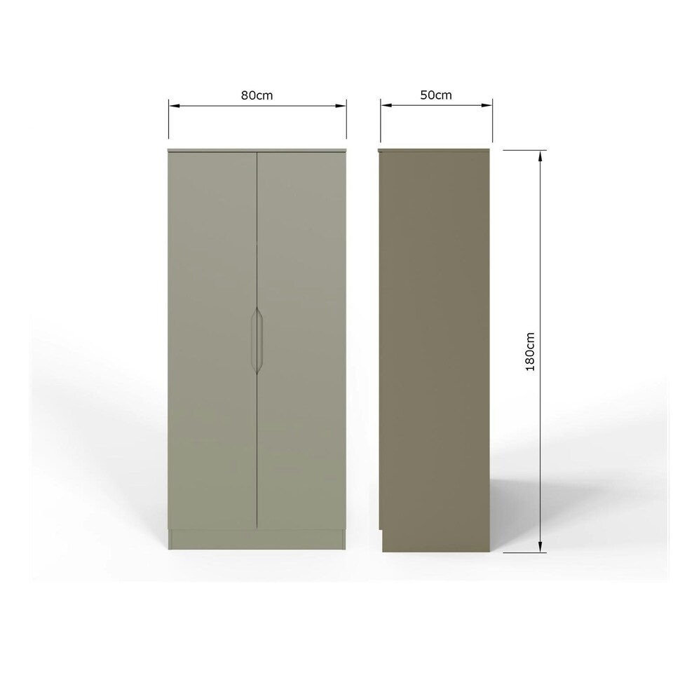image 1 of Luno 2 Door Double Wardrobe - Ash Green Green