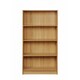 image 1 of Essentials 4 Tier Bookcase Tall Display Shelving Storage Unit Wood Furniture Oak