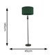 image 3 of ValueLights Marissa Forest Green Fabric Drum Shade with Black Stacked Ball Floor Lamp