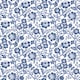 image 1 of Folksy Floral Wallpaper in Blue on White | Blue | Blue on White