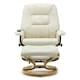 image 2 of Tuscany Bonded Leather Swivel Recliner Massage Chair w Footstool (Cream)