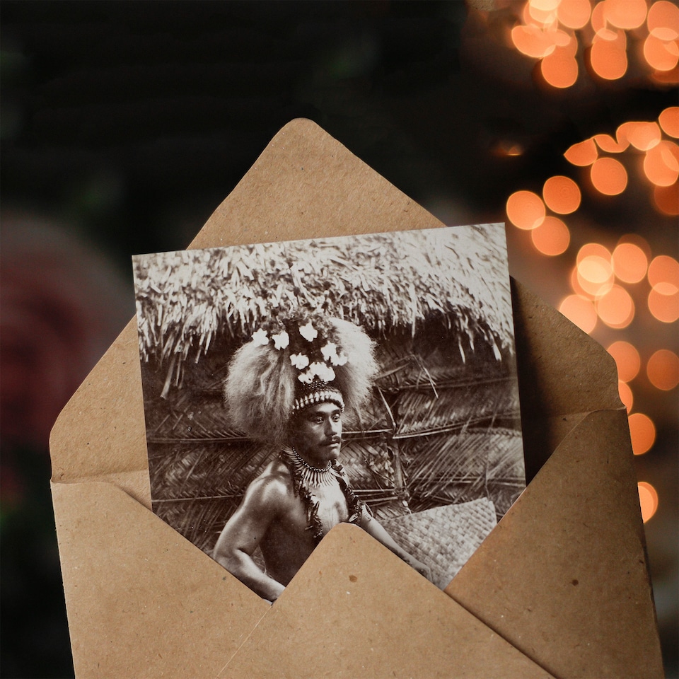 image 1 of Burton Brothers Malietoa High Chief Mulianga Art Greeting Card