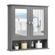 image 1 of COSTWAY Wall Mounted Bathroom Mirror Cabinet Storage Grey Grey