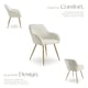 image 3 of Dining Chair Marilyn - corduroy look, upholstered, armchair, continuous backrest - Set of 6 Cream | Cream/Gold
