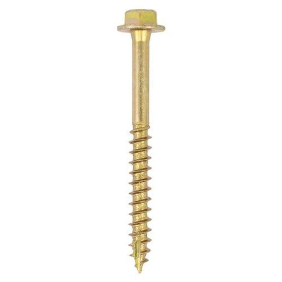 image 1 of Timco - Advanced Coach Screws - Hex Flange - Yellow (Size 12.0 x 100 - 25 Pieces)