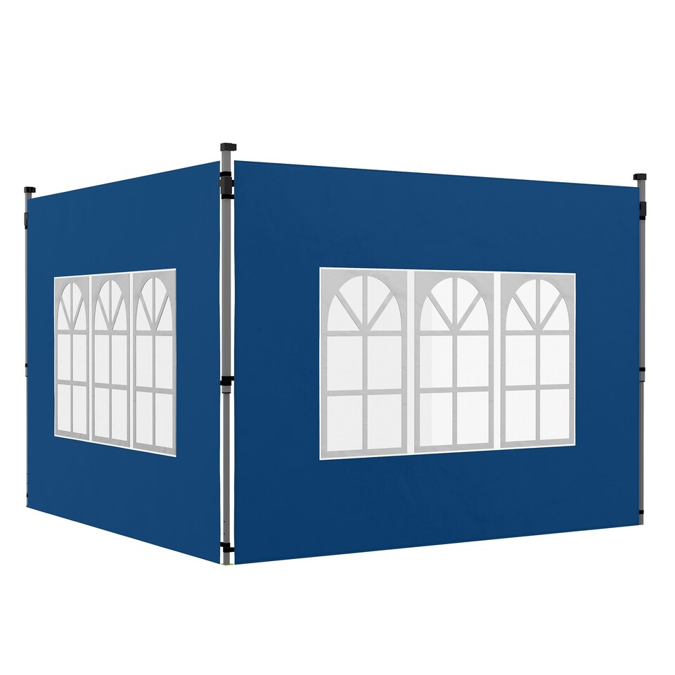 image 1 of Outsunny Gazebo Side Panels for 3x3(m) or 3x4m Pop Up Gazebo, 2 Pack, Blue
