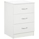 image 6 of HOMCOM Modern 3 Drawers Side Cabinet Wooden Bedside Table White