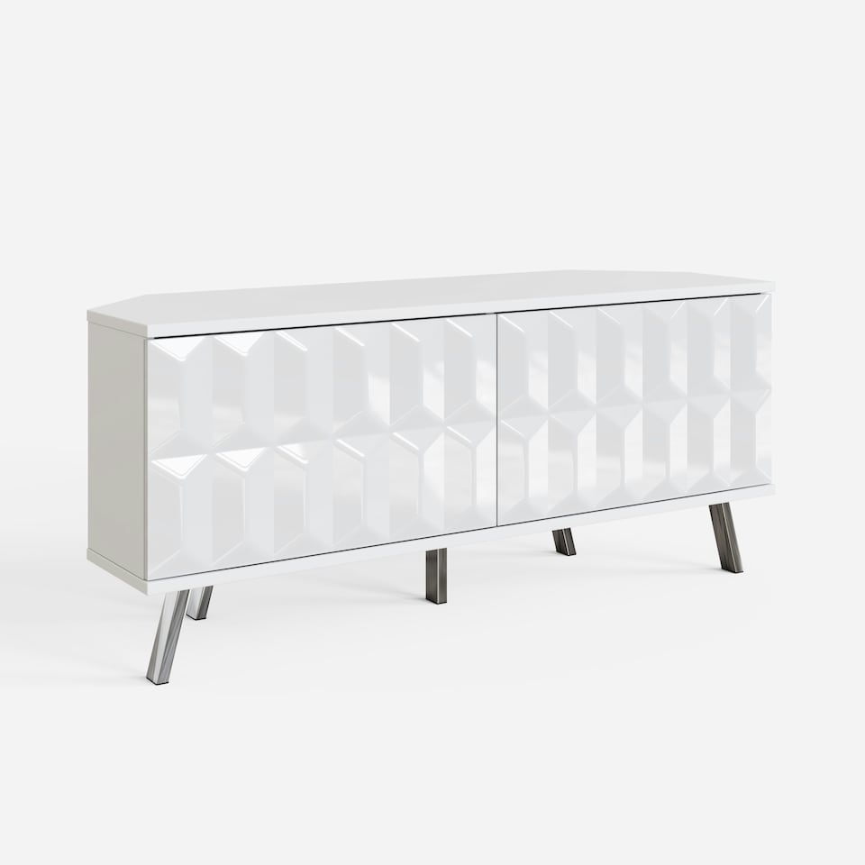 image 1 of Frank Olsen Elevate 1200 Corner Tv Cabinet White | White