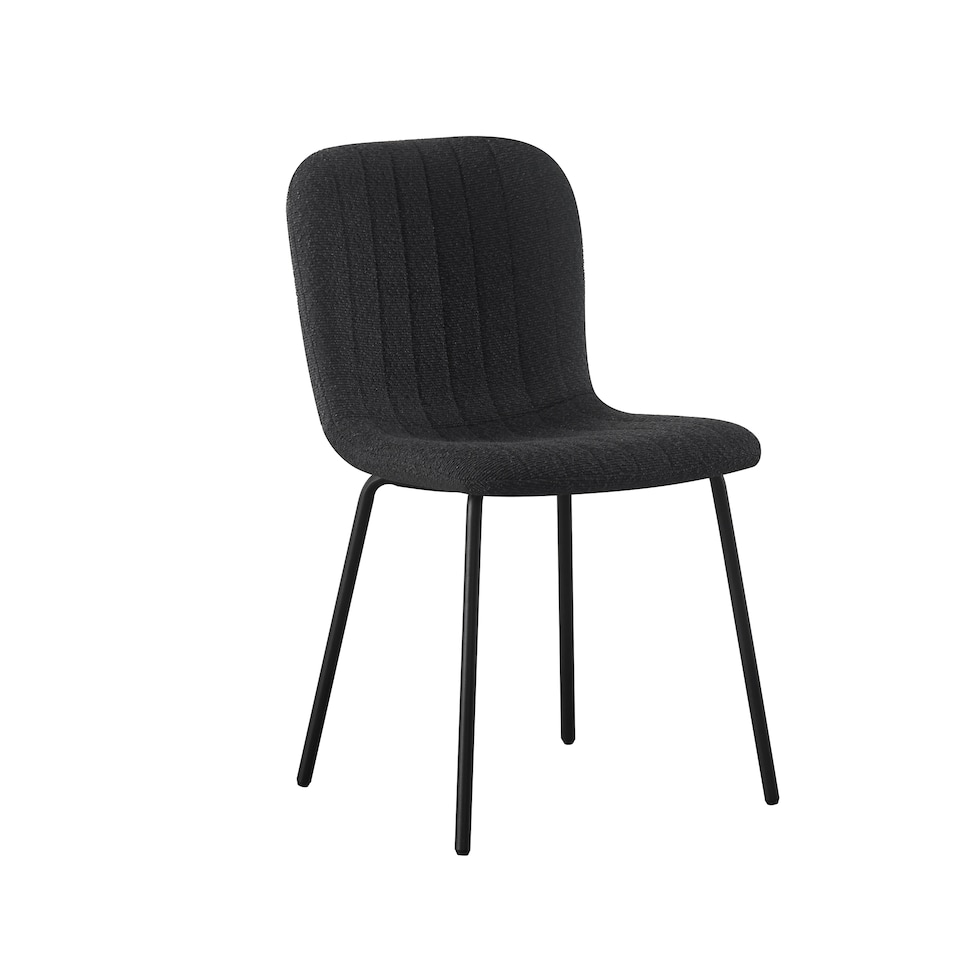 image 1 of Set of 4 Teddy Faux Fur Stitched Design Dining Chairs Black Bella by MCC