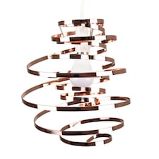 ValueLights Contemporary Copper Metal Double Ribbon Spiral Swirl Ceiling Light Pendant