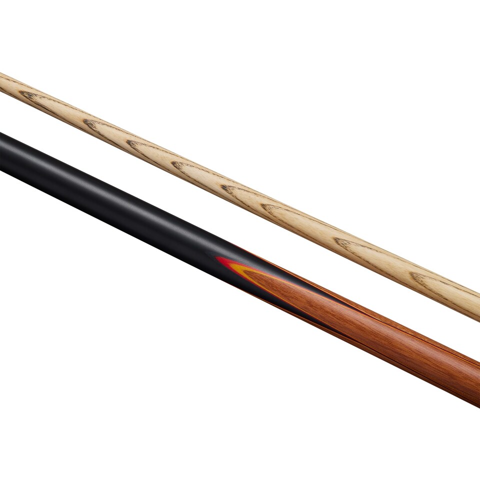 image 1 of Powerglide One 2-Piece Snooker Cue Stick | Aero | Ash Wood Shaft With Rosewood Butt And Coloured Veneers | Brass Joint | Full Size 57" | 9.5 mm Tip