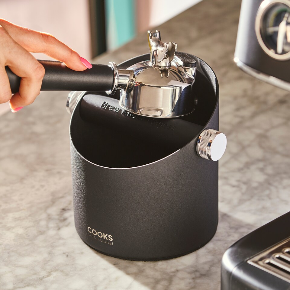 image 1 of Cooks Professional Steel Espresso Knock Box - Coffee Grounds Bin