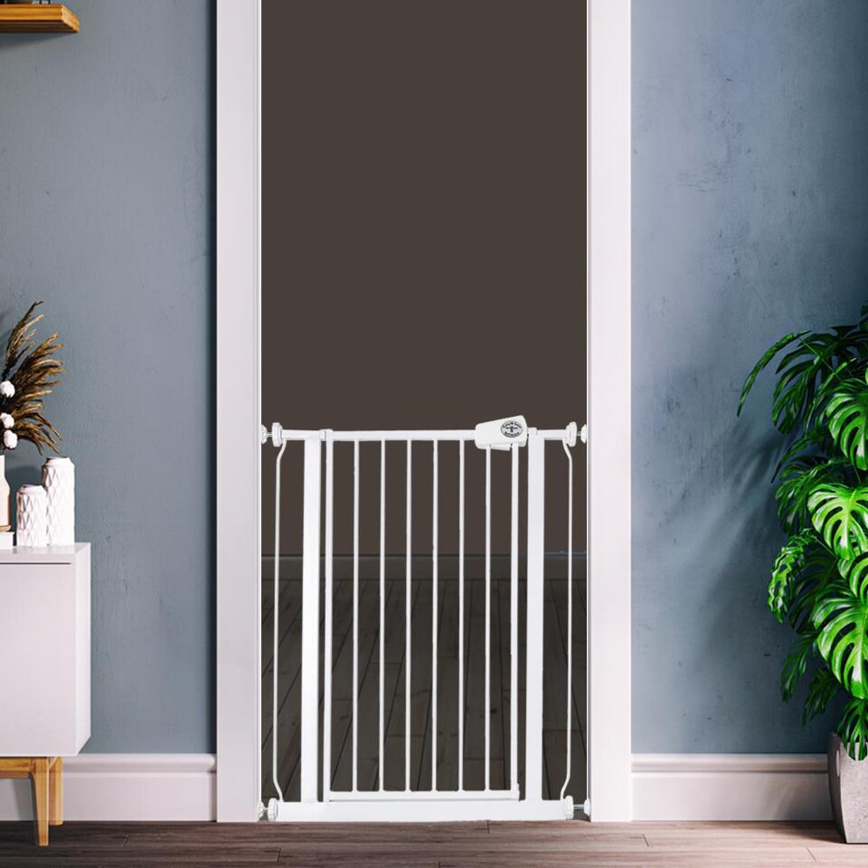 image 1 of Bettacare Easy Fit Gate, 75cm - 83cm, White, Pressure Fit Stair Gate, Baby Gate for Doors Hallways and Spaces