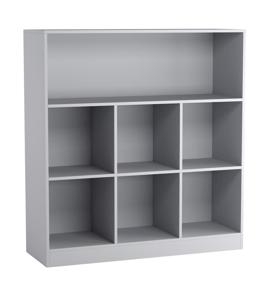 image 1 of Wide 7-Cube Bookcase | Grey | 1