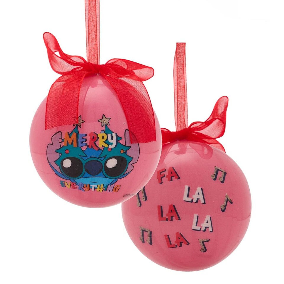 image 1 of Widdop Gifts Disney Lilo & Stitch Set of 4 Christmas Tree Baubles