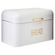 image 4 of Interiors by Premier Matte Cream Bread Bin with Gold Handle, Tin Bread Storage Box for Kitchen, Large Capacity Bread Container White