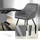 image 4 of Chair Marilyn - velvet look, quilted, continuous backrest, slim steel legs - per piece Grey | Grey/Black