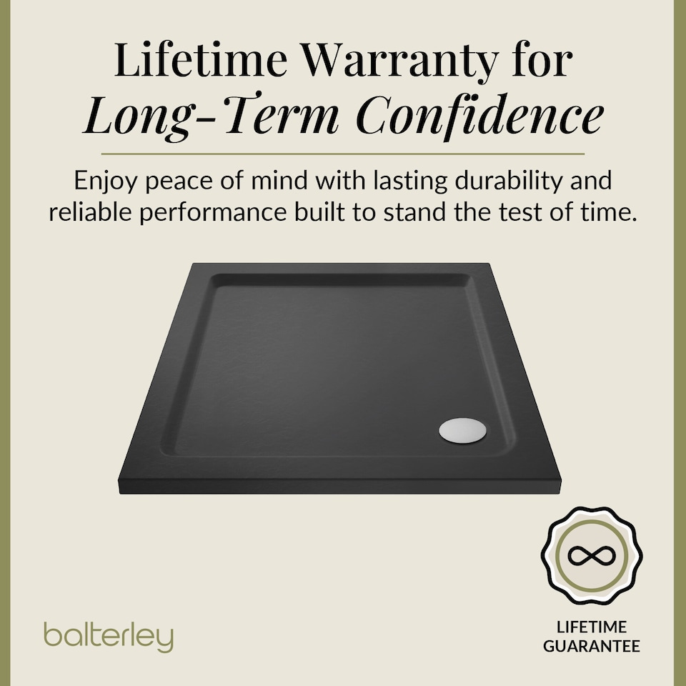 image 1 of Balterley Premium Square Shower Tray | Grey | Grey Slate | 1