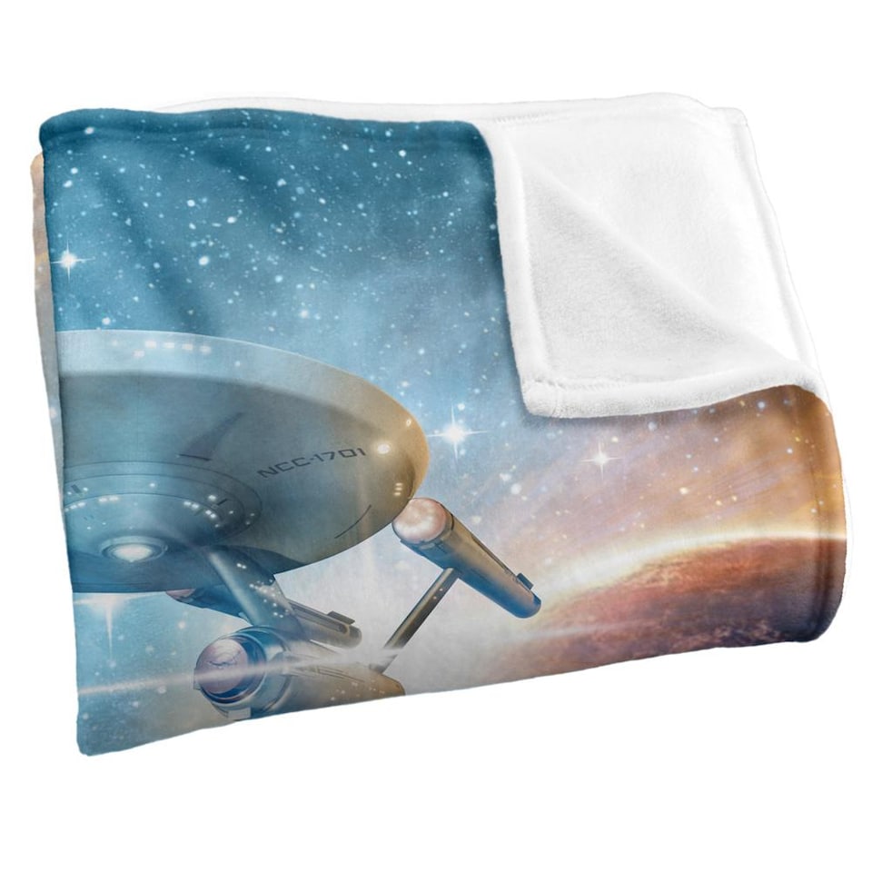 image 1 of Star Trek Final Frontier Silky Supersoft Blanket | Blue | Blue/Multicoloured | One Size | 1
