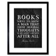 image 1 of Slate Quote Abraham Lincoln Books Thoughts 9x7" Black Framed Wall Art Print