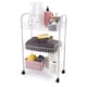 image 1 of 3 Tier Fruit Trolly Basket Rack Kitchen Storage Vegetable Cart Wheels Roller DIY - White