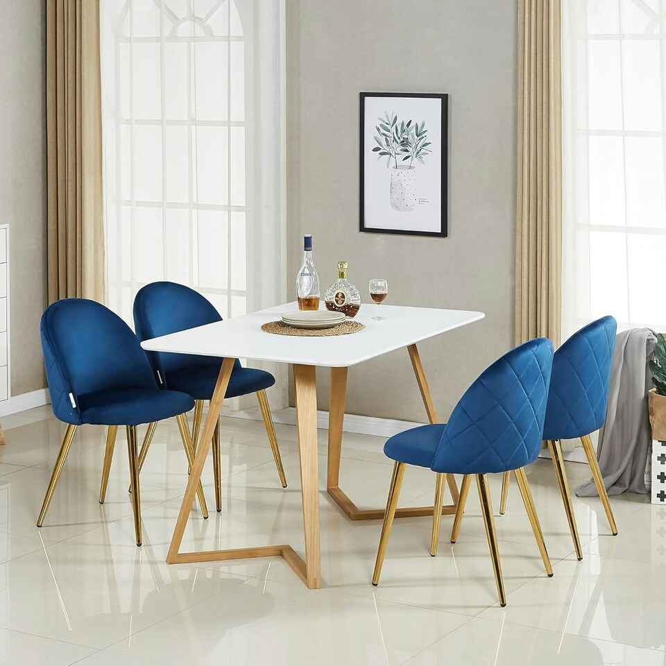 image 1 of Dallas Scandinavian Rectangular Dining Table, Modern Kitchen Table, Solid wood Dining Room Table White