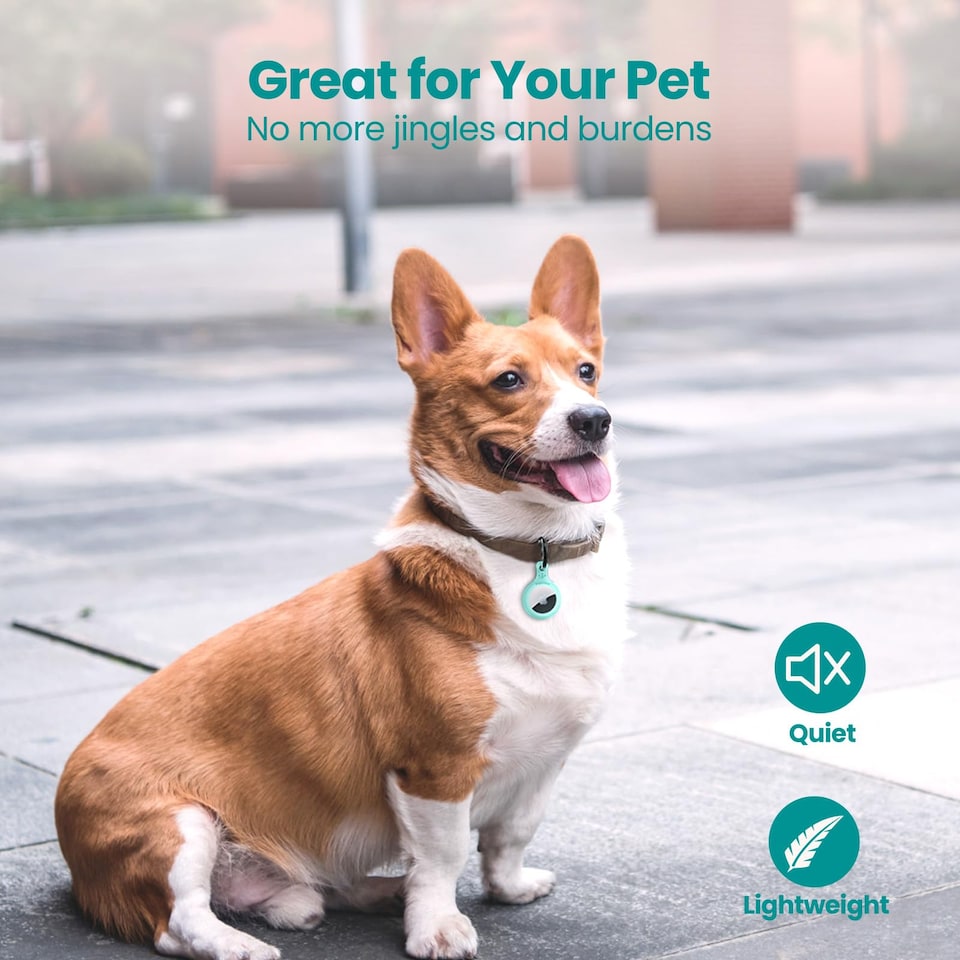 image 1 of AirTag Holder & Collar for Pets GPS Tag & App with Smart QR ID