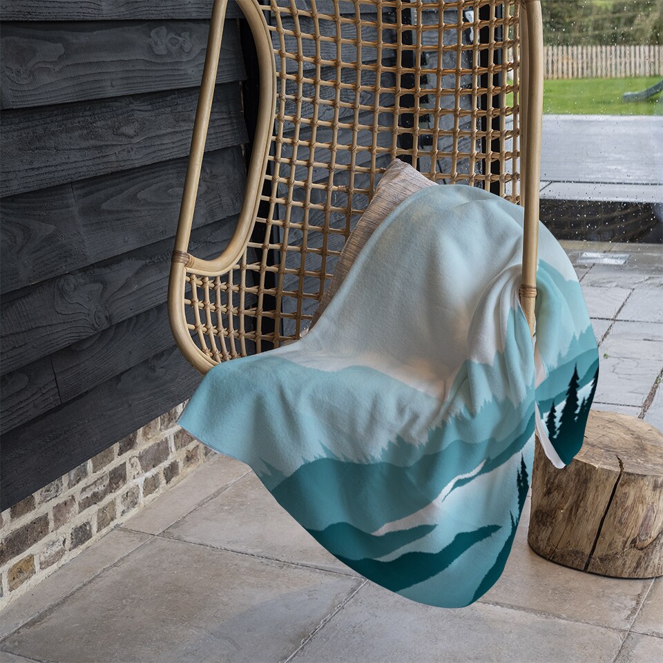 image 1 of abstract mountain landscape Designer Blanket | Multi