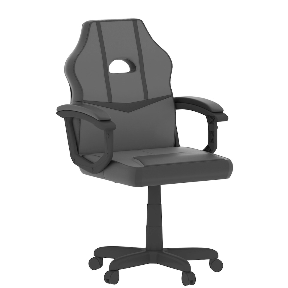 image 1 of Vida Designs Comet Racing Gaming Office Chair Computer Desk Table Chair, Grey & Black