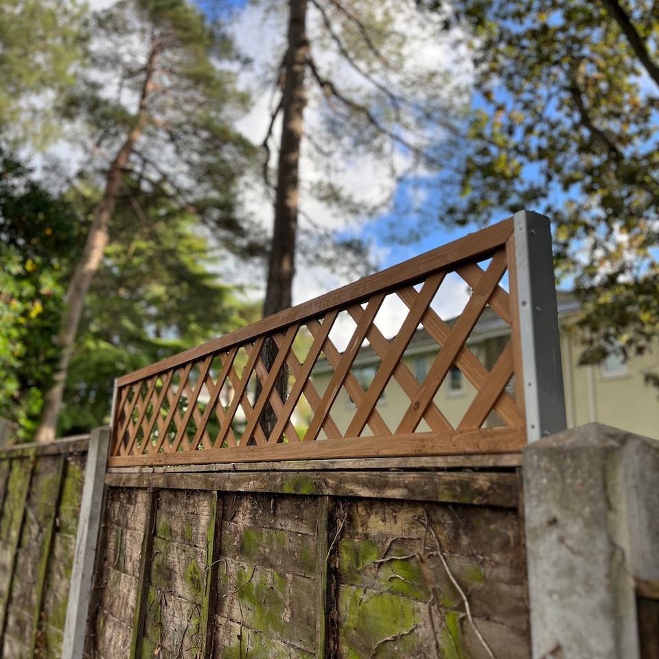 image 1 of Wooden Framed Trellis Panels Fence Toppers (180cm x 30cm) - Pack of 5