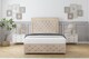 image 2 of Sloomy Sofia Gold Sand Naples Divan Bed Base 2 Drawers Foot-End With 54 Inch Floor Standing Headboard & 12 Inch Matching Footboard | Cream | Sand | King | 1
