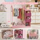 image 3 of AIYAPLAY Kids Clothes Rail with Storage Shelf, Boxes, Mirror, White 