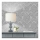 image 2 of Muriva Eleanor Damask Wallpaper - Grey - 10m x 53cm Grey