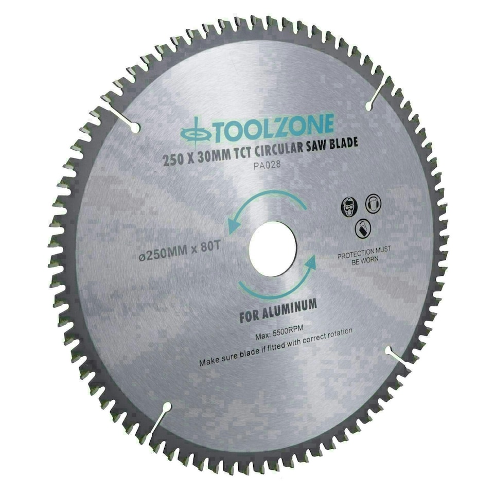 image 1 of 250mm x 30mm TCT Saw Blade 80T / Aluminium Circular Saw With Reducer TE676