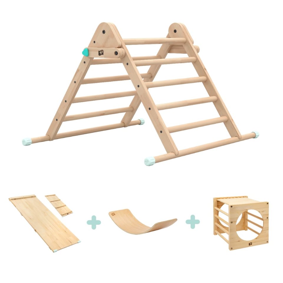 image 1 of Active-Tots Pikler Style Climbing Triangle, Bridge, Climbing Cube & Balance Board - FSC certified