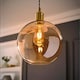image 2 of ValueLights Bellamy Easy Fit Amber Glass Globe Lampshade Ceiling Light Shade