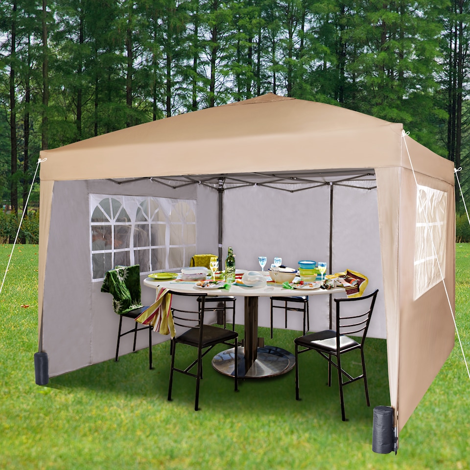 image 1 of MCC Direct Gazebo 3x3 Pop up with Sides Beige | Cream | Beige