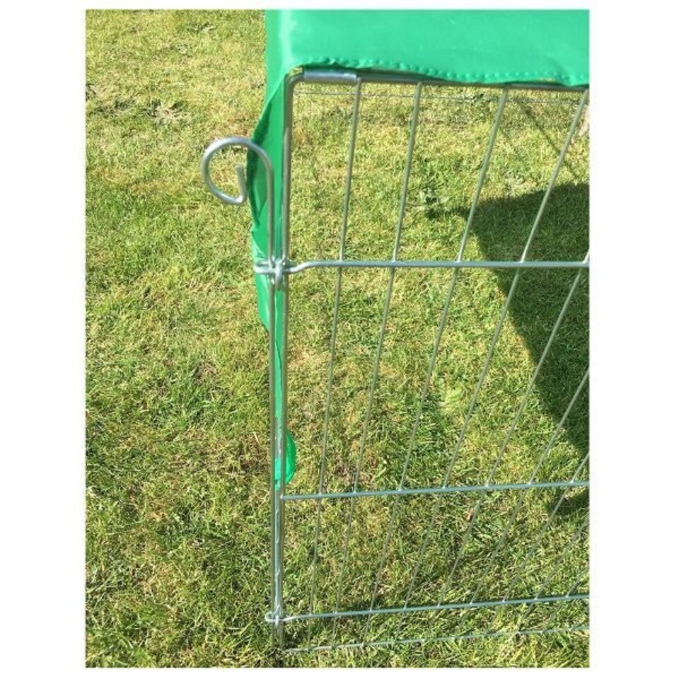 image 1 of Pet Play Pen Metal Enclosure Run with Roof - Large Silver
