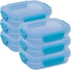 image 1 of Plastic Lunch Box Food Storage Air Tight Rubber Seal Container with Clip Lock 600ml | Blue | 6 Blue | 600 ml | 6