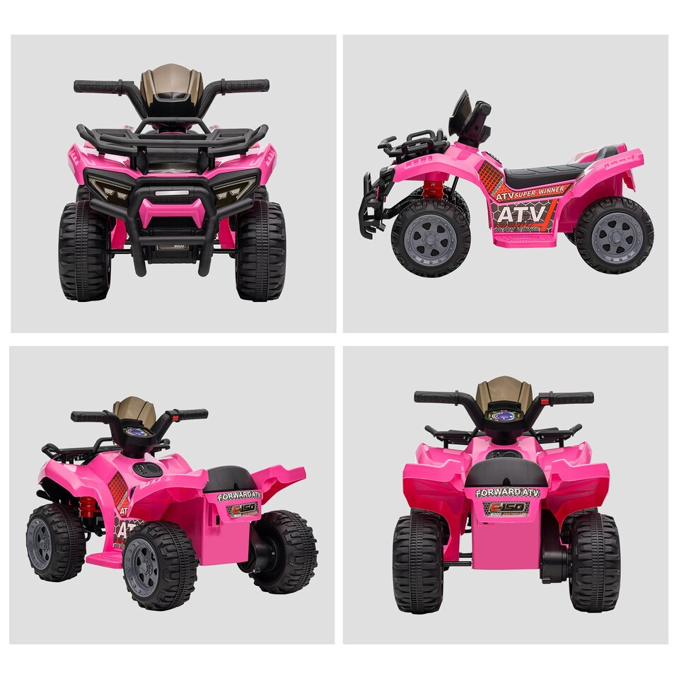 image 1 of HOMCOM 6V Kids Electric Ride on Car Toddler Quad Bike ATV for 18-36 month Pink