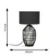 image 2 of ValueLights Hollins Painted Black Table Lamp Small Grey Shade and Bulb