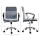 image 3 of Vinsetto Office Chair Linen Fabric Swivel Computer Desk Chair Home Study Adjustable Chair with Wheels, Grey